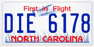 NC license plate DIE6178