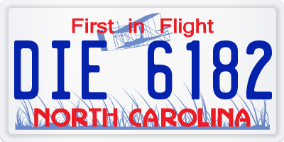 NC license plate DIE6182