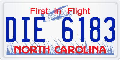 NC license plate DIE6183