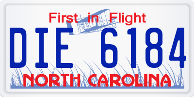 NC license plate DIE6184
