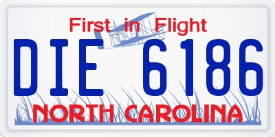 NC license plate DIE6186