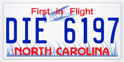 NC license plate DIE6197