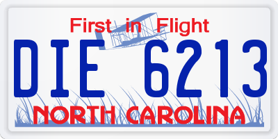 NC license plate DIE6213