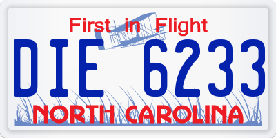 NC license plate DIE6233