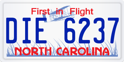 NC license plate DIE6237