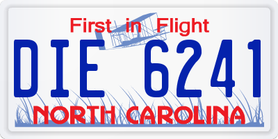 NC license plate DIE6241