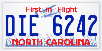 NC license plate DIE6242