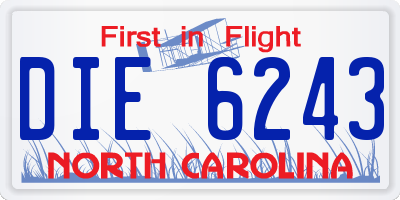 NC license plate DIE6243