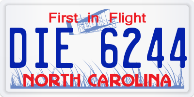 NC license plate DIE6244