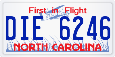 NC license plate DIE6246