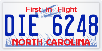 NC license plate DIE6248