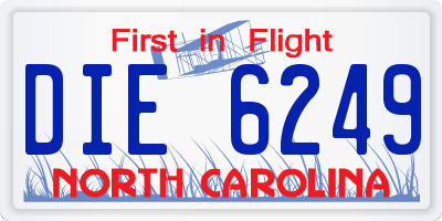 NC license plate DIE6249