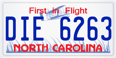 NC license plate DIE6263