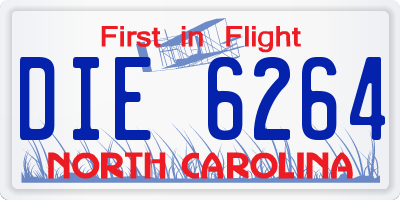 NC license plate DIE6264