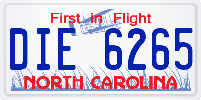 NC license plate DIE6265