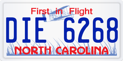 NC license plate DIE6268