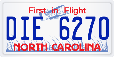 NC license plate DIE6270