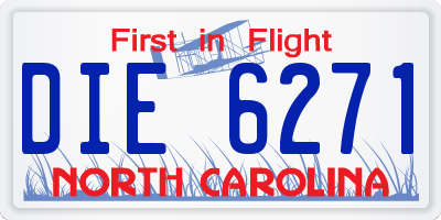 NC license plate DIE6271