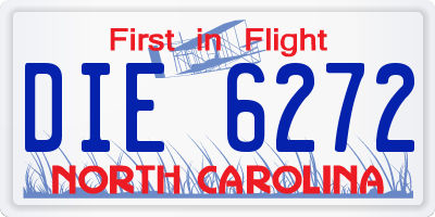 NC license plate DIE6272