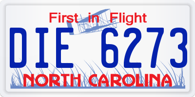 NC license plate DIE6273
