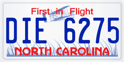 NC license plate DIE6275