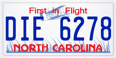 NC license plate DIE6278