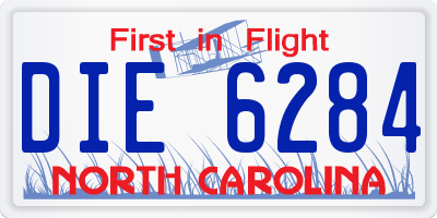 NC license plate DIE6284