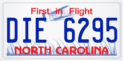 NC license plate DIE6295