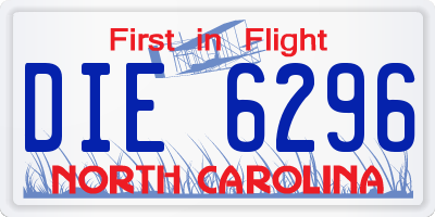 NC license plate DIE6296