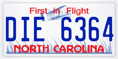 NC license plate DIE6364