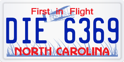 NC license plate DIE6369