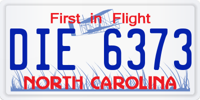 NC license plate DIE6373