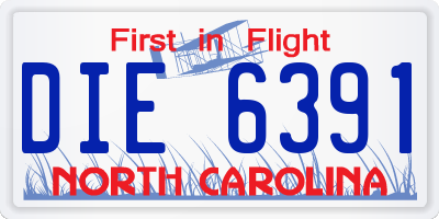 NC license plate DIE6391
