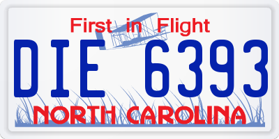 NC license plate DIE6393