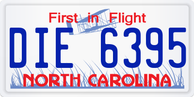 NC license plate DIE6395