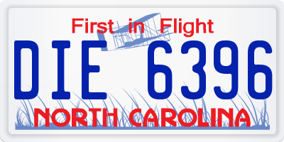 NC license plate DIE6396