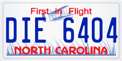 NC license plate DIE6404