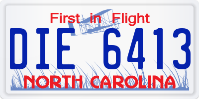 NC license plate DIE6413