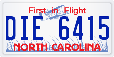 NC license plate DIE6415
