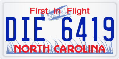 NC license plate DIE6419
