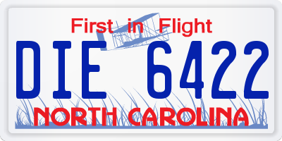 NC license plate DIE6422