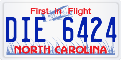 NC license plate DIE6424