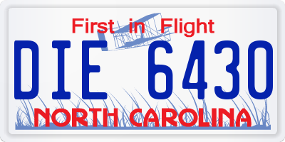 NC license plate DIE6430