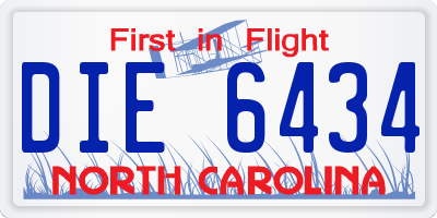 NC license plate DIE6434
