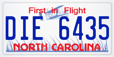 NC license plate DIE6435