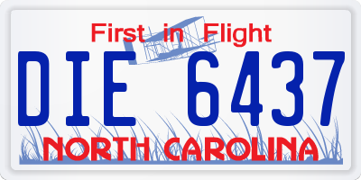 NC license plate DIE6437