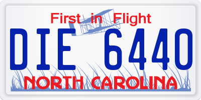 NC license plate DIE6440