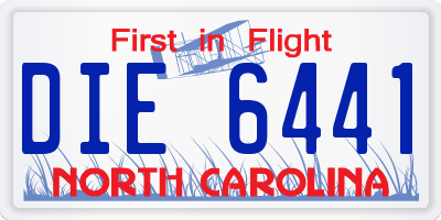 NC license plate DIE6441