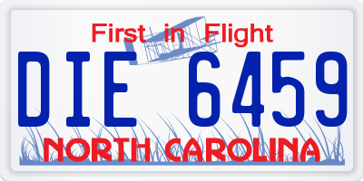NC license plate DIE6459