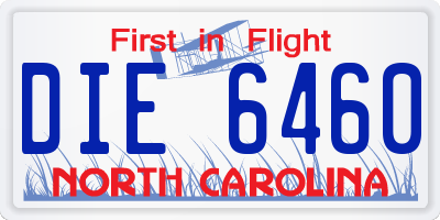 NC license plate DIE6460